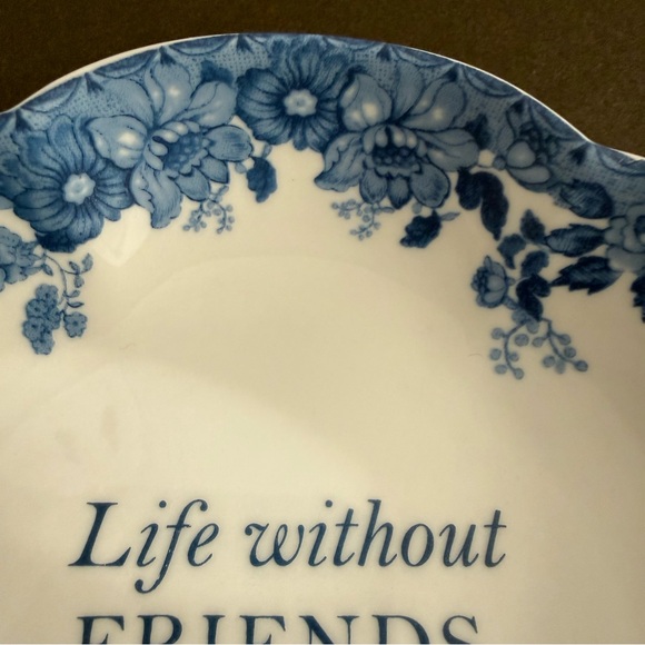 Blue and White Floral Friendship Decorative Trinkets Memorabilia 6”Plate Gift - Picture 7 of 9